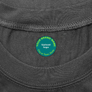 Business Brand on Teal Green Round Clothing Label
