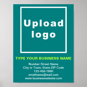 Business Brand on Teal Green Small Poster