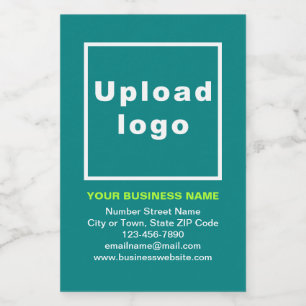 Business Brand on Teal Green Small Size Wine Label