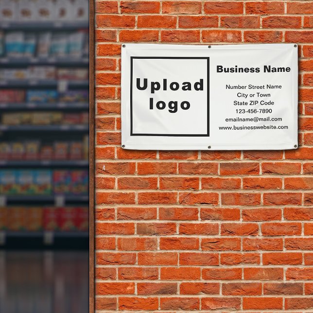 Business Brand on White Banner (White banner with your business brand)