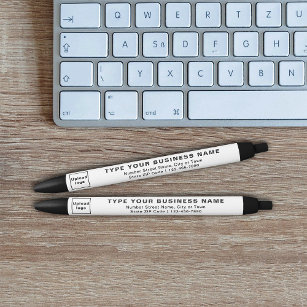 Business Brand on White Barrel of Ink Pen