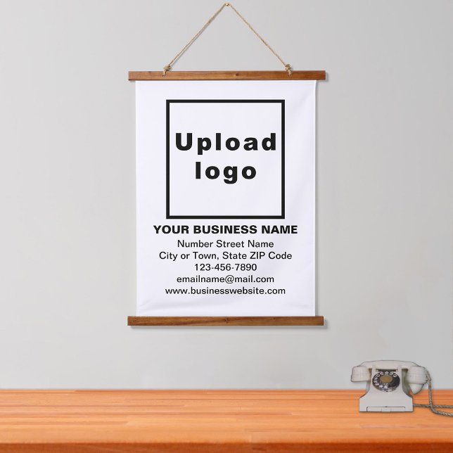 Business Brand on White Hanging Tapestry (Creator Uploaded)