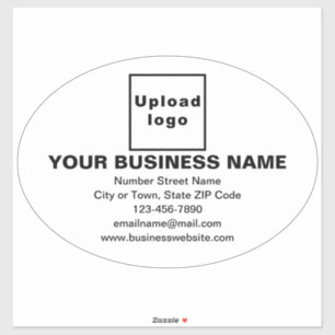 Business Brand on White Large Oval Vinyl Sticker
