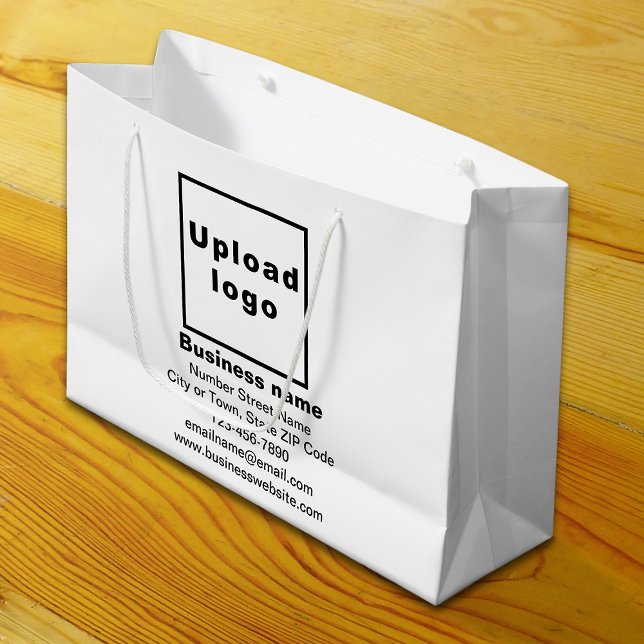 Business Brand on White Large Size Gift Bag (Build brand name awareness. Your business brand on white large gift bag.)