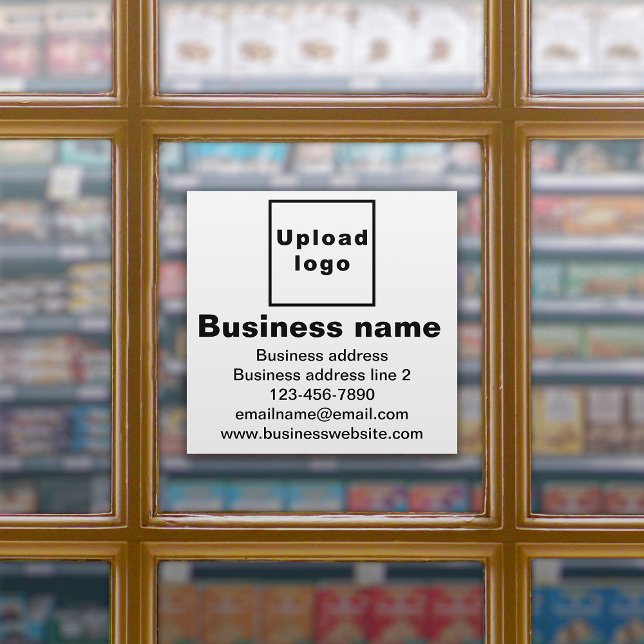 Business Brand on White Large Square Vinyl Sticker (Creator Uploaded)