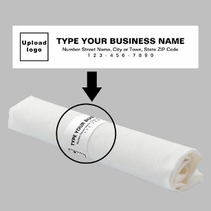 Business Brand on White Napkin Band