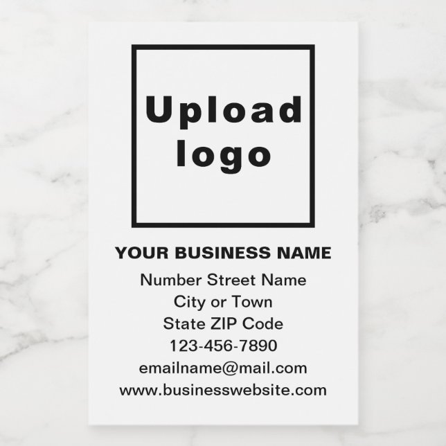 Business Brand on White Portrait Format Food Label (Single Label)