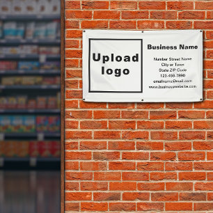 Business Brand on White Rectangle Banner