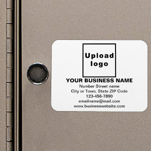 Business Brand on White Rectangle Flexible Magnet