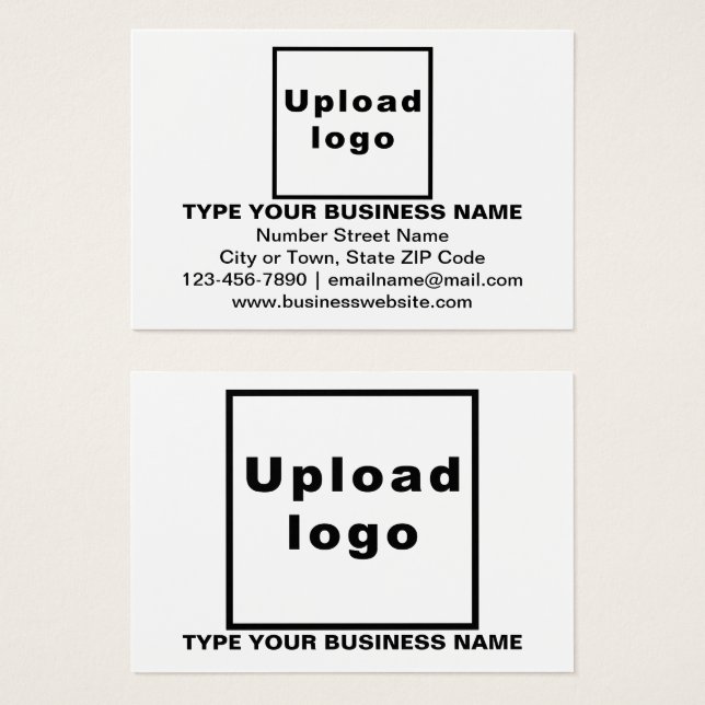 Business Brand on White Rectangle Profile Card (Front & Back)