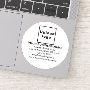Business Brand on White Round Vinyl Sticker