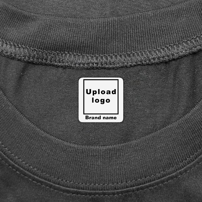Business Brand on White Square Clothing Label (White square clothing label with your business brand)