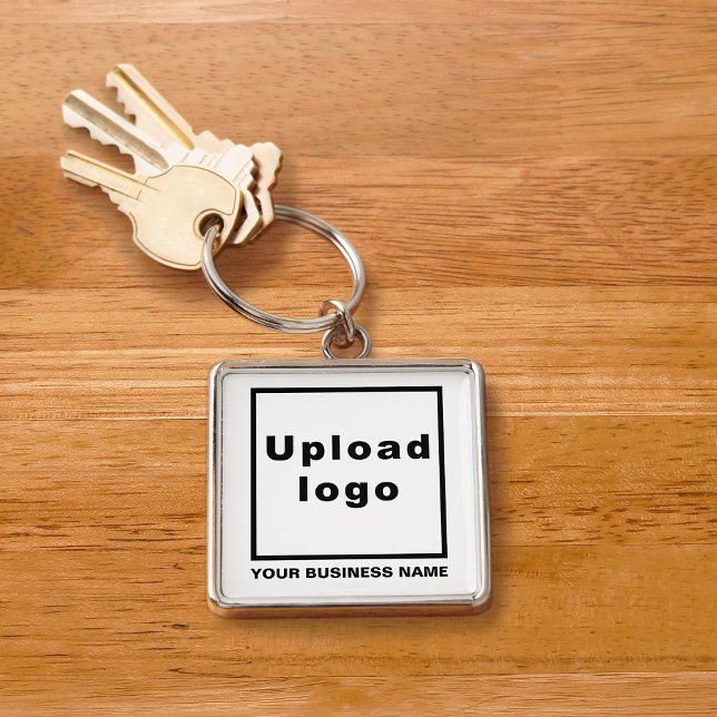 Business Brand on White Square Premium Keychain (Creator Uploaded)