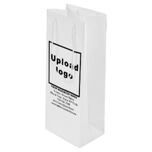 Business Brand on White Wine Gift Bag