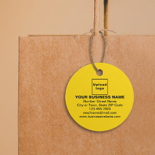 Business Brand on Yellow Circle Tag
