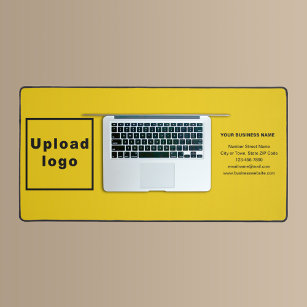 Business Brand on Yellow Desk Mat