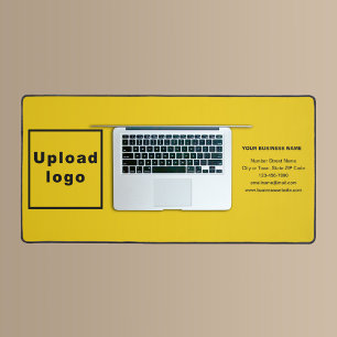 Business Brand on Yellow Desk Mat