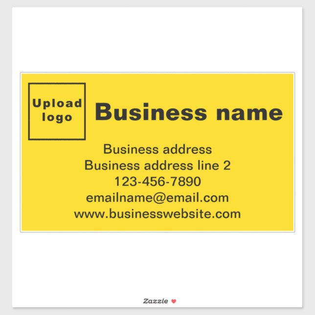 Business Brand on Yellow Large Rectangle Vinyl (Sheet)