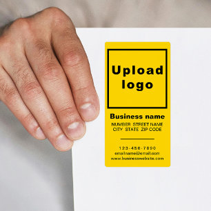 Business Brand on Yellow Portrait Shipping Label