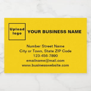 Business Brand on Yellow Rectangle Food Label