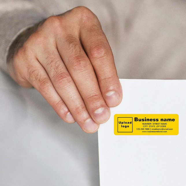Business Brand on Yellow Return Address Label (Yellow return address label with your business brand)