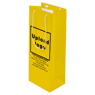 Business Brand on Yellow Wine Gift Bag