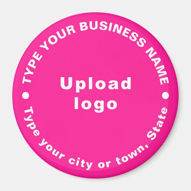 Business Brand Pink Round Shape Magnet (Front)