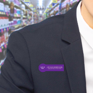 Business Brand Purple Badge Shape Name Tag