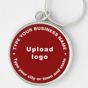 Business Brand Red Round Premium Keychain