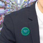 Business Brand Teal Round Button<br><div class="desc">Round shape button that you can customise to put your business name and logo. You can use this button as uniform accessory of your staff. You can also use it as packaging accessory. You can also include it in your marketing materials to advertise your business or to promote your brand...</div>