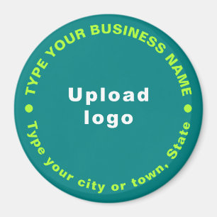 Business Brand Teal Round Shape Magnet