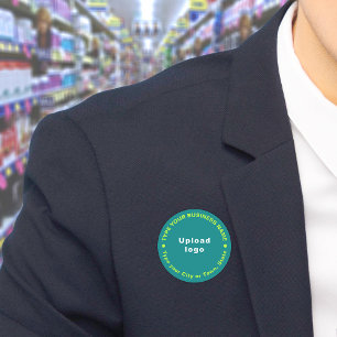 Business Brand Teal Round Shape Name Tag