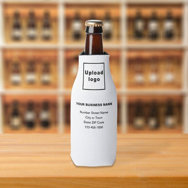 Business Brand White Bottle Cooler (Build brand name awareness. Your business brand on white bottle cooler.)