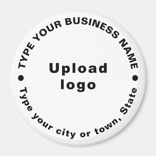 Business Brand White Round Shape Magnet (Front)