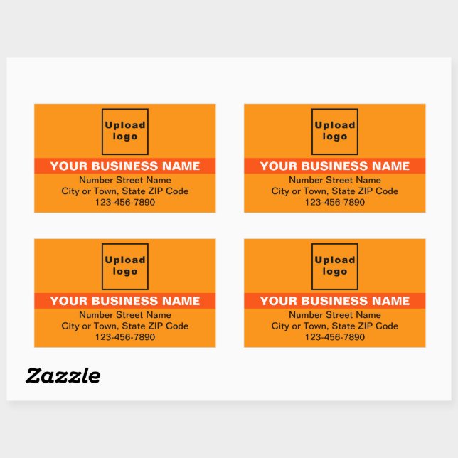 Business Brand With Highlight on Orange Colour Rectangular Sticker (Sheet)