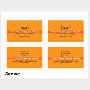 Business Brand With Highlight on Orange Colour Rectangular Sticker