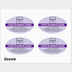 Business Brand With Highlight on Purple Oval Sticker