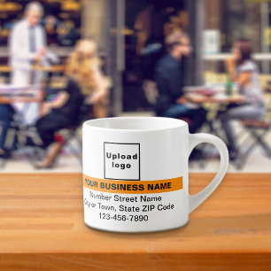 Business Brand With Orange Colour Highlight on Espresso Cup