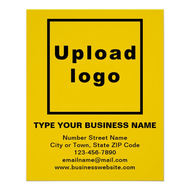Business Brand Yellow Glossy Poster (Front)