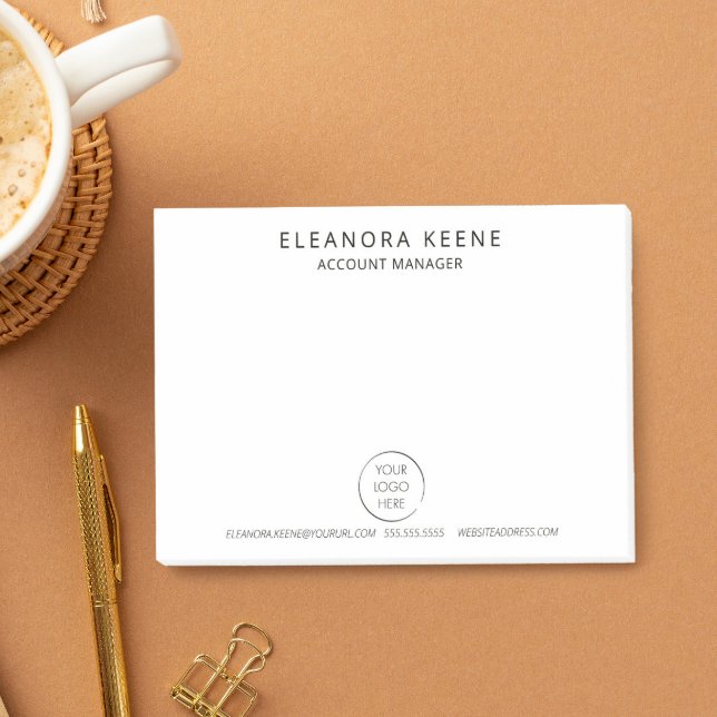 Business Branded Logo, Name, and Contact Info Post-it Notes (Creator Uploaded)