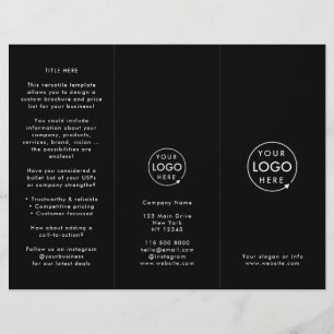 Business Branded Modern Black Folded Brochure