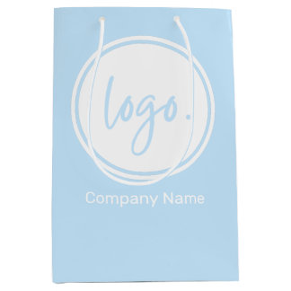 BUSINESS BRANDED WITH COMPANY NAME & LOGO ON BLUE MEDIUM GIFT BAG