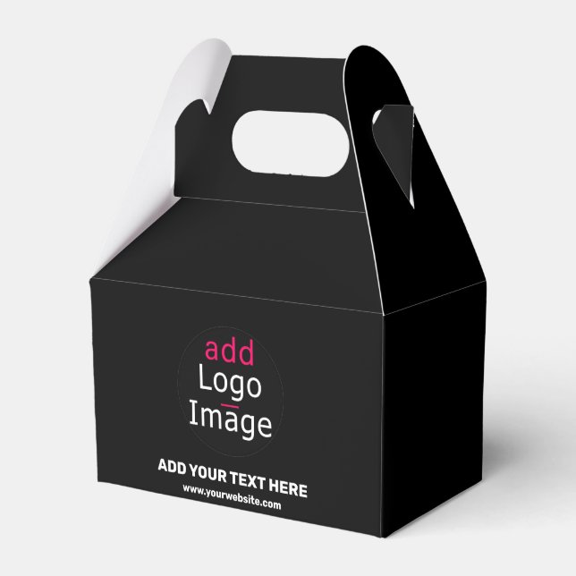Business Branding Customisable Black Favour Box (Front Side)