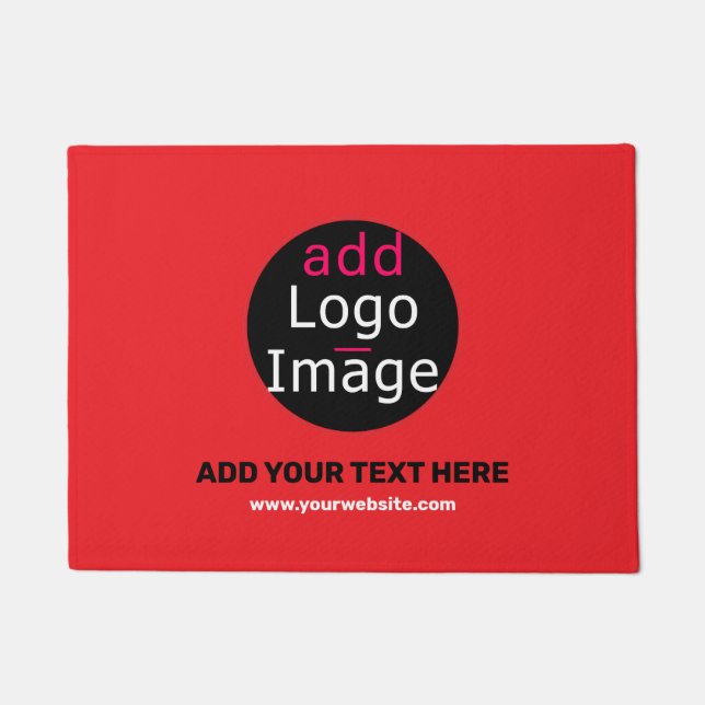 Business Branding Customisable Red Doormat (Front)