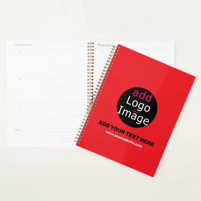 Business Branding Customisable Red Planner (Display)