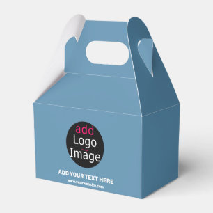 Business Branding Customizable Dusty Blue Favour Box