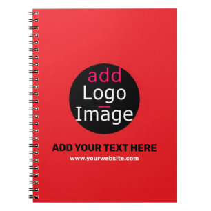 Business Branding Customizable Red Notebook