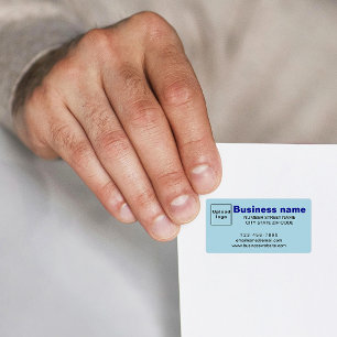 Business Branding On Light Blue Address Label