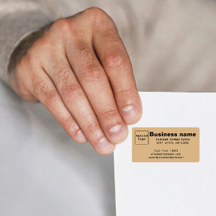 Business Branding On Light Brown Address Label
