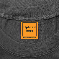 Business Branding On Orange Square Iron On Labels